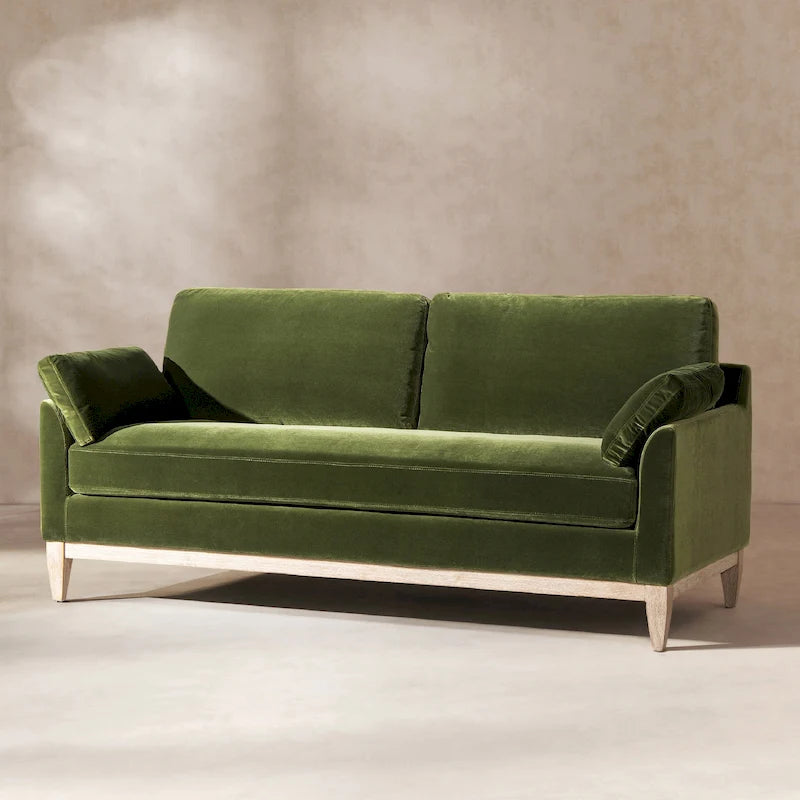 Canapé à dossier lâche Velvet Modern Farmhouse de 75,5 po