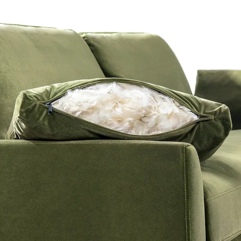 Canapé à dossier lâche Velvet Modern Farmhouse de 75,5 po