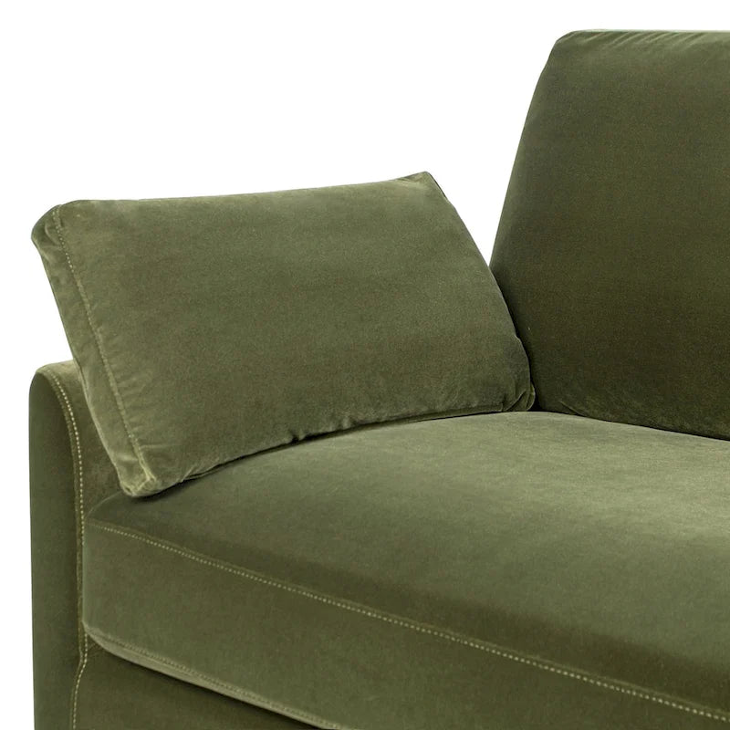 Canapé à dossier lâche Velvet Modern Farmhouse de 75,5 po