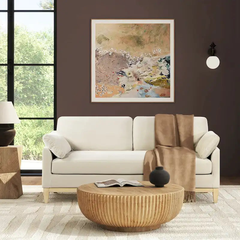 Canapé à dossier lâche Velvet Modern Farmhouse de 75,5 po