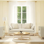 Canapé à dossier lâche Velvet Modern Farmhouse de 75,5 po