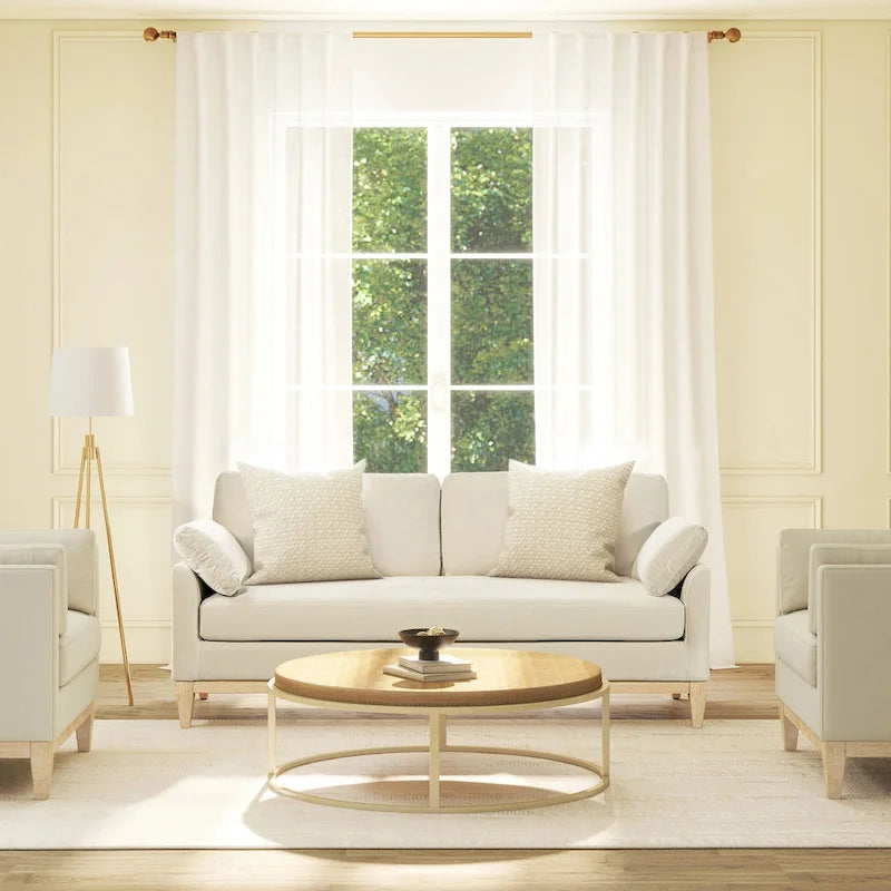 Canapé à dossier lâche Velvet Modern Farmhouse de 75,5 po