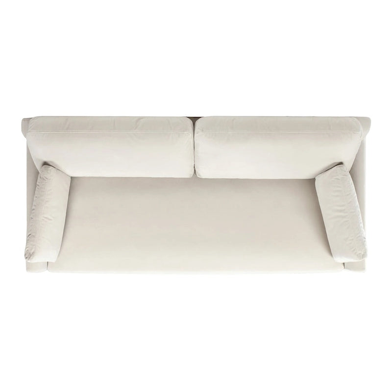 Canapé à dossier lâche Velvet Modern Farmhouse de 75,5 po