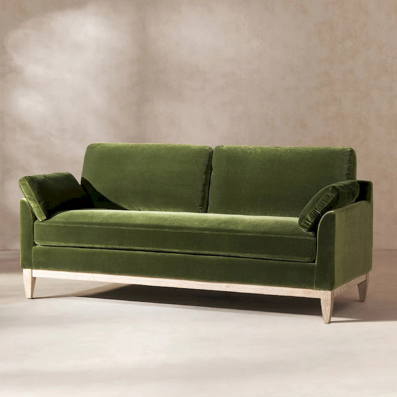 Canapé à dossier lâche Velvet Modern Farmhouse de 75,5 po