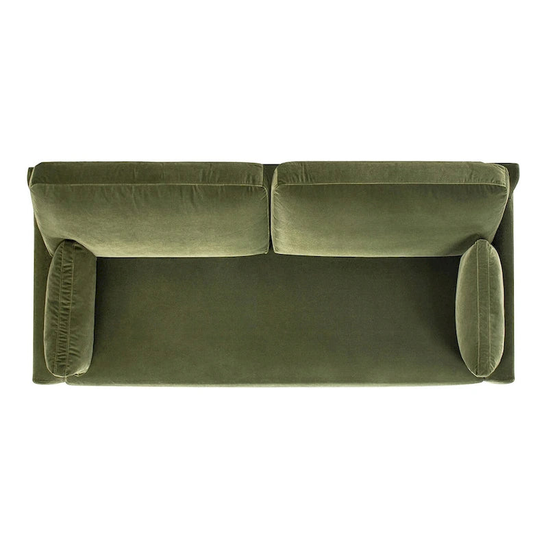 Canapé à dossier lâche Velvet Modern Farmhouse de 75,5 po