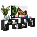 Meuble TV console, centre de divertissement 3 pièces pour téléviseurs jusqu'à 65 pouces avec étagères de bibliothèque - 26,5 x 12 x 17 (L x l x H)