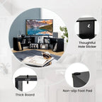 Meuble TV console, centre de divertissement 3 pièces pour téléviseurs jusqu'à 65 pouces avec étagères de bibliothèque - 26,5 x 12 x 17 (L x l x H)