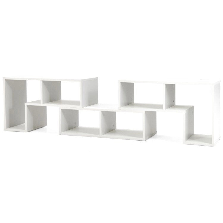 Meuble TV console, centre de divertissement 3 pièces pour téléviseurs jusqu'à 65 pouces avec étagères de bibliothèque - 26,5 x 12 x 17 (L x l x H)