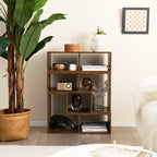 Meuble TV console, centre de divertissement 3 pièces pour téléviseurs jusqu'à 65 pouces avec étagères de bibliothèque - 26,5 x 12 x 17 (L x l x H)