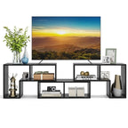 Meuble TV console, centre de divertissement 3 pièces pour téléviseurs jusqu'à 65 pouces avec étagères de bibliothèque - 26,5 x 12 x 17 (L x l x H)
