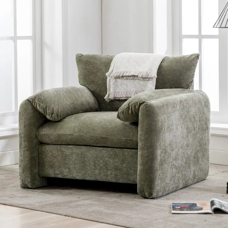 Fauteuil surdimensionné en chenille Fauteuil d'appoint Canapé individuel