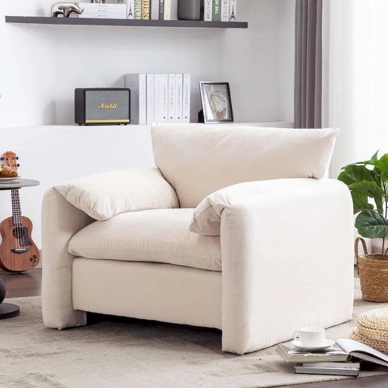 Fauteuil surdimensionné en chenille Fauteuil d'appoint Canapé individuel