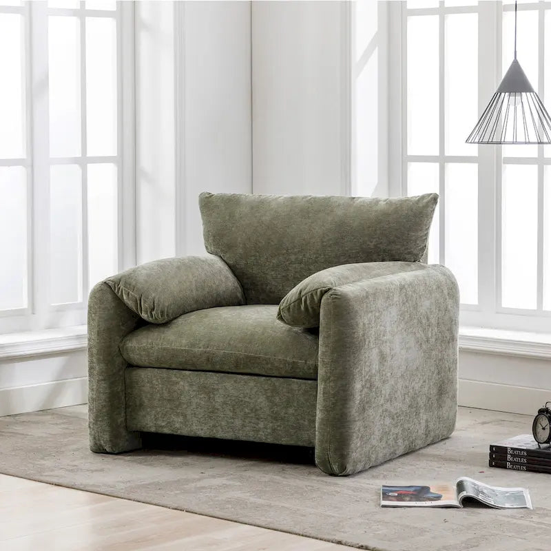 Fauteuil surdimensionné en chenille Fauteuil d'appoint Canapé individuel
