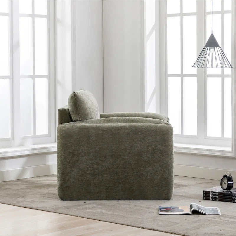 Fauteuil surdimensionné en chenille Fauteuil d'appoint Canapé individuel