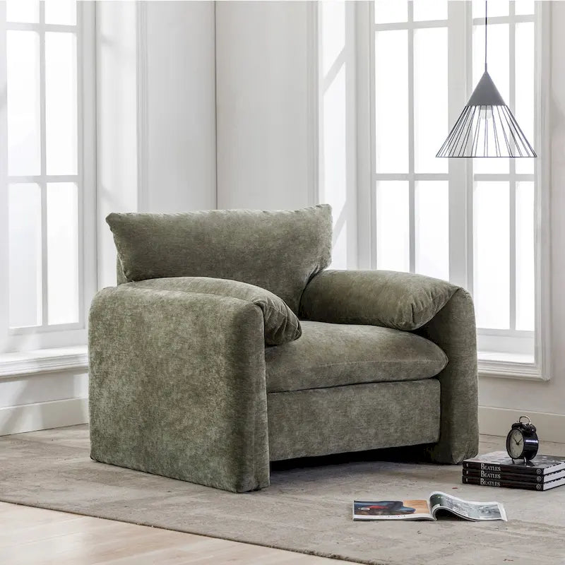 Fauteuil surdimensionné en chenille Fauteuil d'appoint Canapé individuel