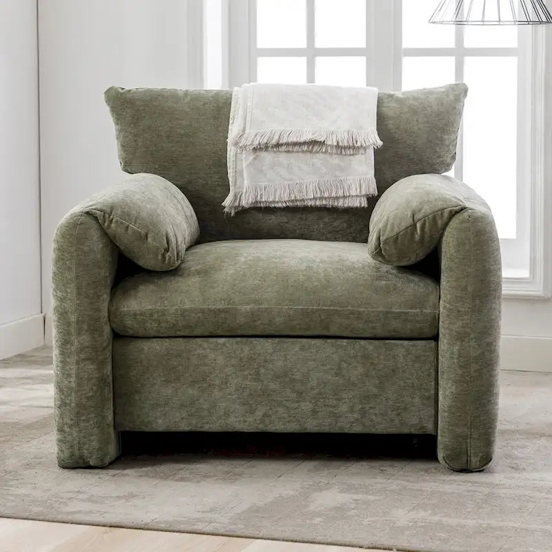 Fauteuil surdimensionné en chenille Fauteuil d'appoint Canapé individuel