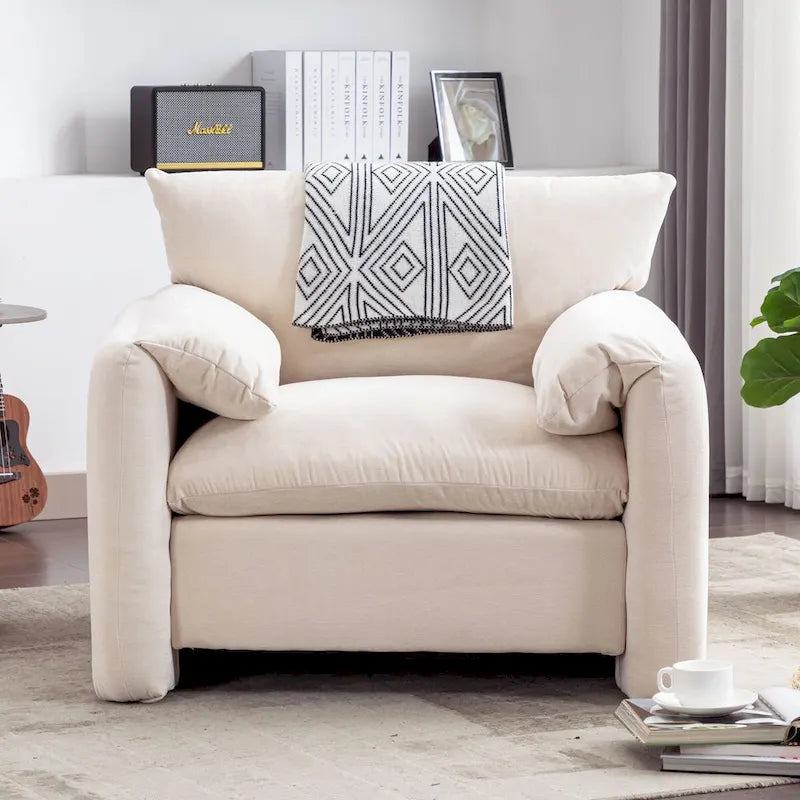 Fauteuil surdimensionné en chenille Fauteuil d'appoint Canapé individuel