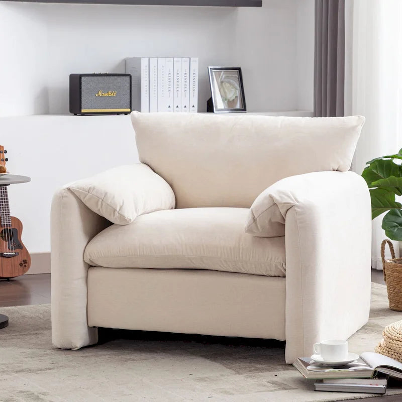 Fauteuil surdimensionné en chenille Fauteuil d'appoint Canapé individuel