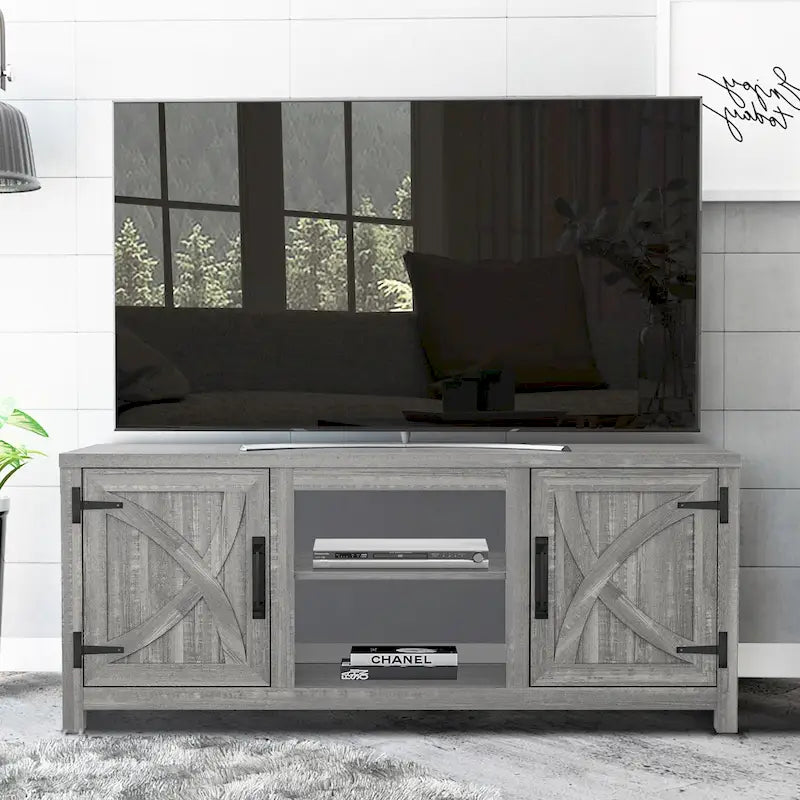 Meuble TV de rangement multifonction rustique de 68 pouces