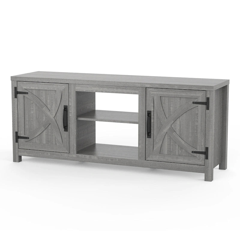 Meuble TV de rangement multifonction rustique de 68 pouces