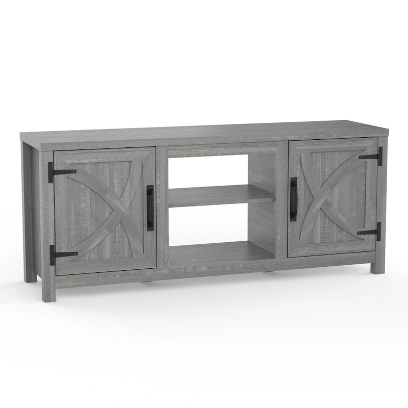 Meuble TV de rangement multifonction rustique de 68 pouces