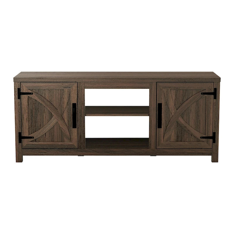 Meuble TV de rangement multifonction rustique de 68 pouces