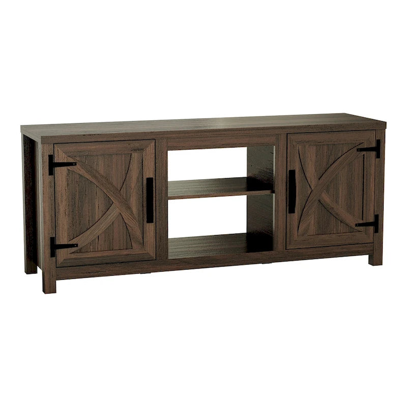 Meuble TV de rangement multifonction rustique de 68 pouces