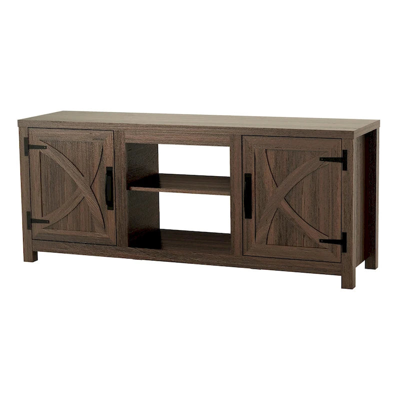 Meuble TV de rangement multifonction rustique de 68 pouces
