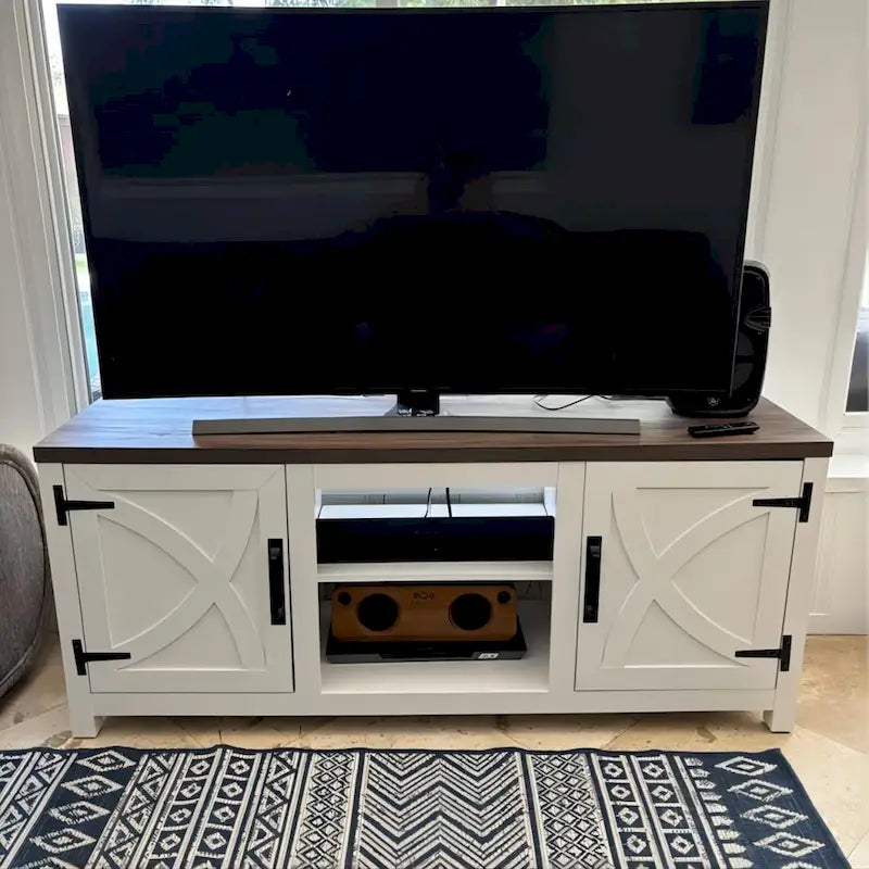 Meuble TV de rangement multifonction rustique de 68 pouces