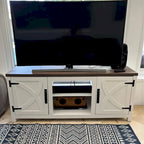 Meuble TV de rangement multifonction rustique de 68 pouces