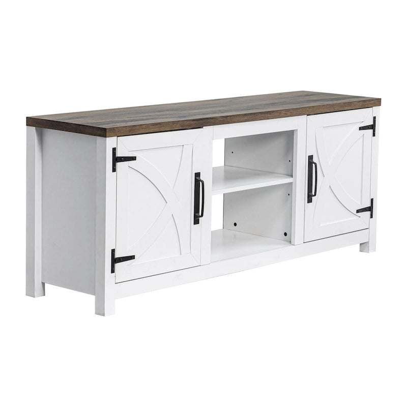 Meuble TV de rangement multifonction rustique de 68 pouces