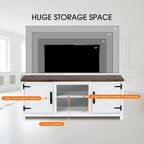 Meuble TV de rangement multifonction rustique de 68 pouces