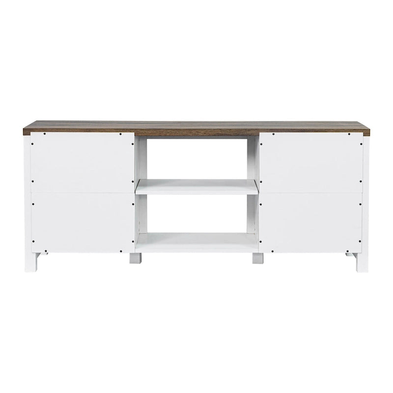 Meuble TV de rangement multifonction rustique de 68 pouces