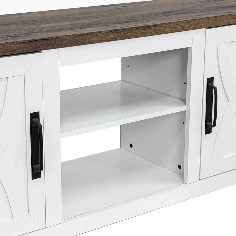 Meuble TV de rangement multifonction rustique de 68 pouces