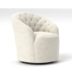 Fauteuil à oreilles pivotant à 360 degrés en velours moderne avec dossier capitonné (lot de 2)