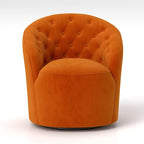 Fauteuil à oreilles pivotant à 360 degrés en velours moderne avec dossier capitonné (lot de 2)