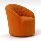 Fauteuil à oreilles pivotant à 360 degrés en velours moderne avec dossier capitonné (lot de 2)