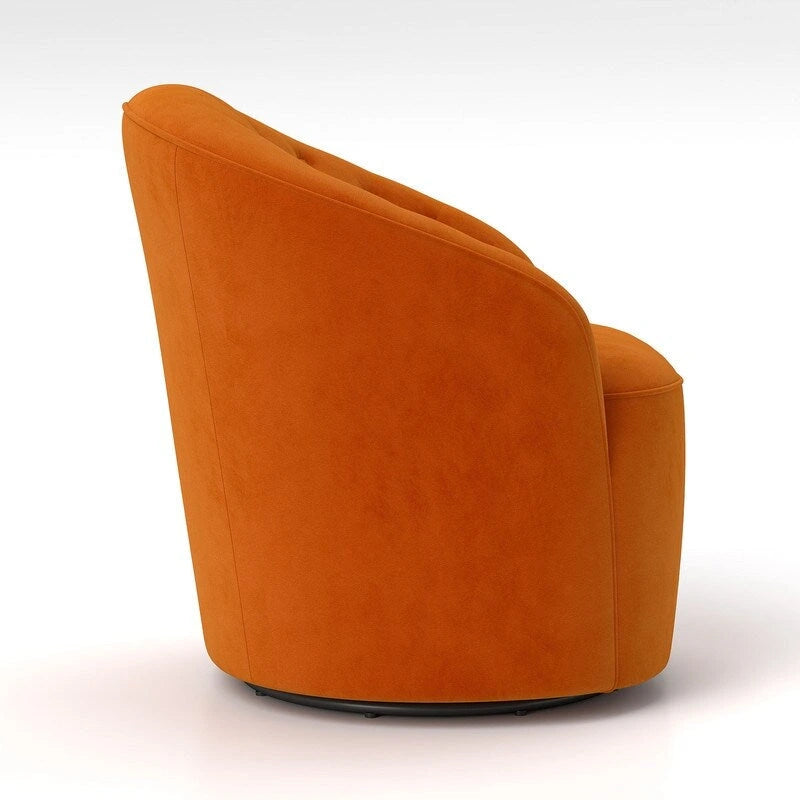 Fauteuil à oreilles pivotant à 360 degrés en velours moderne avec dossier capitonné (lot de 2)