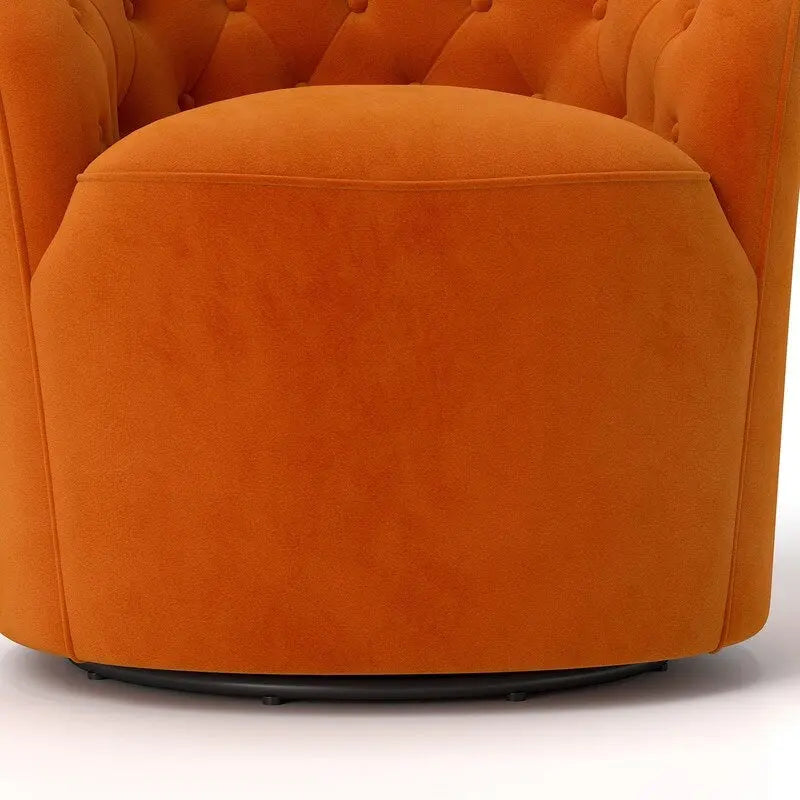 Fauteuil à oreilles pivotant à 360 degrés en velours moderne avec dossier capitonné (lot de 2)