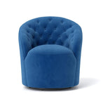 Fauteuil à oreilles pivotant à 360 degrés en velours moderne avec dossier capitonné (lot de 2)