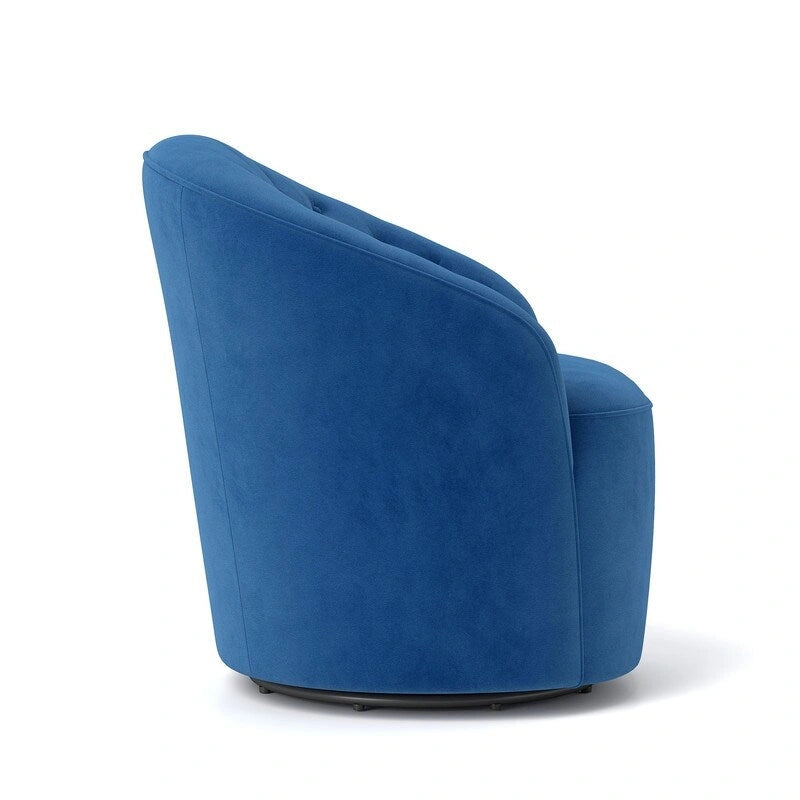 Fauteuil à oreilles pivotant à 360 degrés en velours moderne avec dossier capitonné (lot de 2)