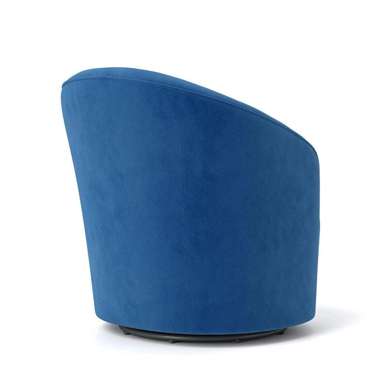 Fauteuil à oreilles pivotant à 360 degrés en velours moderne avec dossier capitonné (lot de 2)