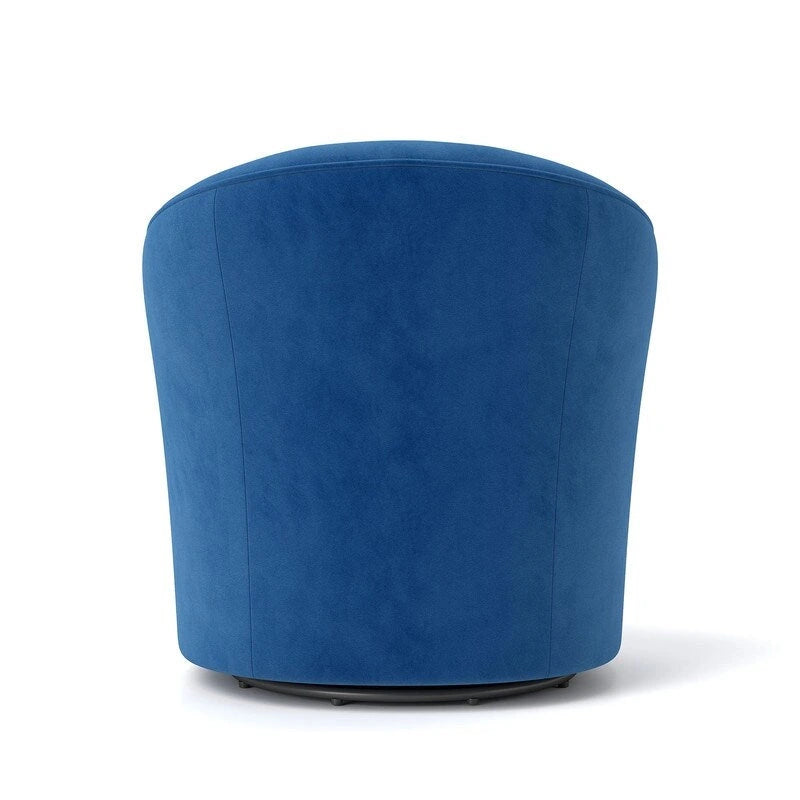 Fauteuil à oreilles pivotant à 360 degrés en velours moderne avec dossier capitonné (lot de 2)