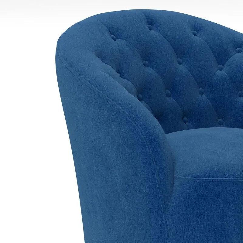 Fauteuil à oreilles pivotant à 360 degrés en velours moderne avec dossier capitonné (lot de 2)