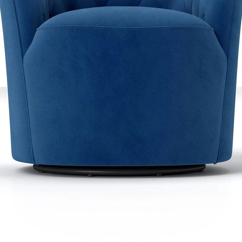 Fauteuil à oreilles pivotant à 360 degrés en velours moderne avec dossier capitonné (lot de 2)