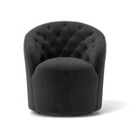 Fauteuil à oreilles pivotant à 360 degrés en velours moderne avec dossier capitonné (lot de 2)