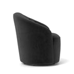 Fauteuil à oreilles pivotant à 360 degrés en velours moderne avec dossier capitonné (lot de 2)