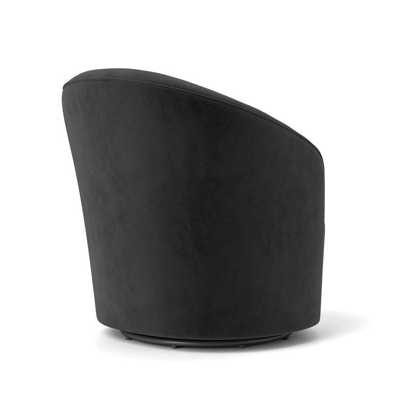 Fauteuil à oreilles pivotant à 360 degrés en velours moderne avec dossier capitonné (lot de 2)