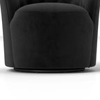 Fauteuil à oreilles pivotant à 360 degrés en velours moderne avec dossier capitonné (lot de 2)