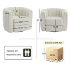Fauteuil d'appoint pivotant, fauteuils ronds modernes rembourrés, fauteuil d'appoint pivotant confortable